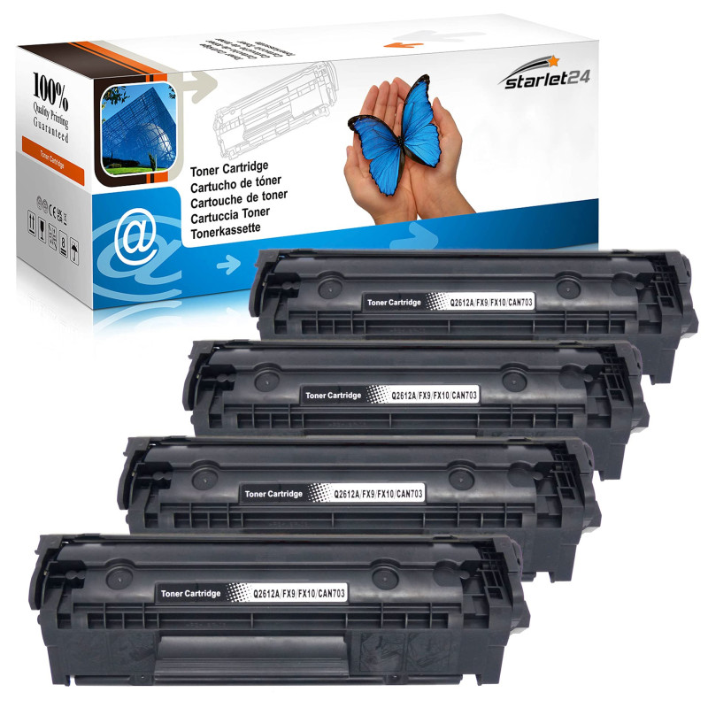 Starlet24 4X 12A Q2612A Cartouches de Toner compatibles pour HP LaserJet 1010 1012 1015 1018 1020 1022 1022n 1022nw 3015 3020 30 Starlet24 4X 12A Q2612A Cartouches de Toner compatibles pour HP LaserJet 1010 1012 1015 1018 1020 1022 1022n 1022nw 3015 3020 30