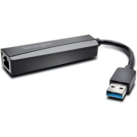 Kensington Adaptateur Ethernet - USB 3.0 vers Ethernet Gigabit 10/100/1000 (K33981WW) Noir