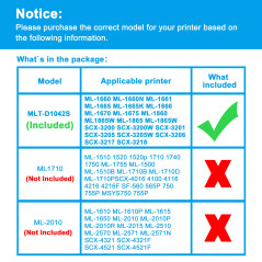 LCL Cartouche de Toner Compatible MLT-D1042S SU737A D1042S (2Noir) remplacement pour Samsung ML-1660 ML-1660N ML-1661 ML-1665 ML