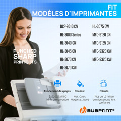 Bubprint 5 Cartouche de Toner Compatible pour Brother TN-230 TN-230BK TN-230C TN-230M TN-230Y pour DCP-9010CN HL-3040CN HL-3070C