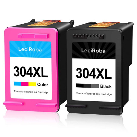 LeciRoba 304xl pour Cartouche HP 304 XL Noir et Couleur, pour Cartouche Encre HP 304,pour HP 5010 5020 5030 5032 DeskJet 2620 26