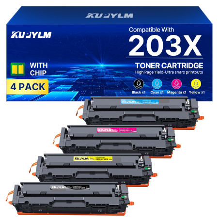 KUPYLM 203X Cartouche de Toner pour HP 203X 203A CF540X pour Color LaserJet Pro MFP M281fdw M281fdn M280nw M254dw M254nw CF540X