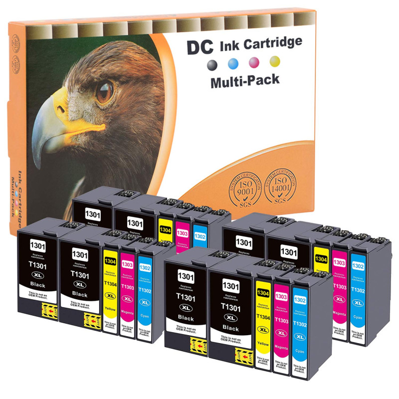 D&C 20x Cartouches d'encre compatibles pour Epson 13XL T1301 T1302 T1303 T1304 pour Epson Stylus BX-525WD BX-535WD BX-625FWD BX- D&C 20x Cartouches d'encre compatibles pour Epson 13XL T1301 T1302 T1303 T1304 pour Epson Stylus BX-525WD BX-535WD BX-625FWD BX-