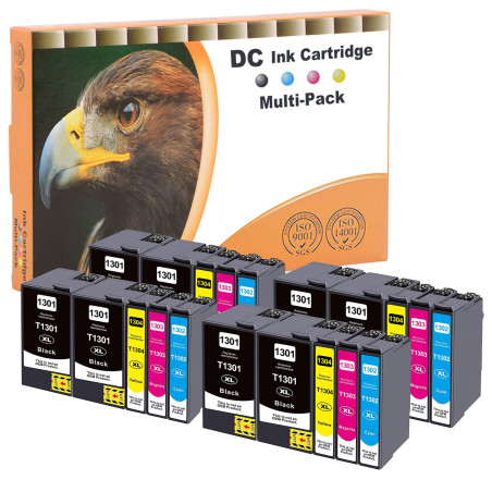 D&C 20x Cartouches d'encre compatibles pour Epson 13XL T1301 T1302 T1303 T1304 pour Epson Stylus BX-525WD BX-535WD BX-625FWD BX-