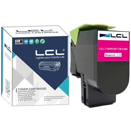 LCL 71B0H30 Magenta 3500 Pages Cartouche de Toner Compatible pour Lexmark 71B2HM0 71B0H30 Compatible avec Lexmark CS417 CS417dn 