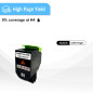 Cartouche de Toner Compatible CX410 CX510 Noire Haute Capacité 4000 Pages BK pour Imprimantes Lexmark CX410de CX510de CX410dte C
