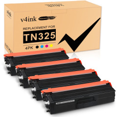 v4ink Pack de 4 Cartouches de Toner de Remplacement Compatible avec TN325 pour l'Utilisation avec Brother HL4140CN 4570CDW 4570C