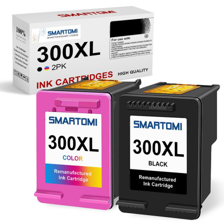 SMARTOMI 300 300XL Remanufacturées Cartouches d'encre Remplacement pour HP 300 XL pour Envy 100 110 114 120 Deskjet F4280 F4500 