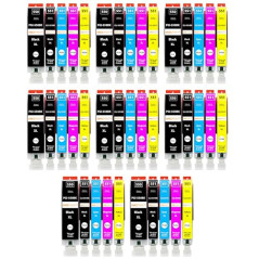 Amaprint 40 XL Cartouches Compatible avec Canon PGI 550 CLI 551 pour Pixma IP7200 IP7250 IX6800 IX6850 MG5400 MG5450 MG5500 MG55