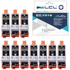 LCL Cartouche d'encre Compatible PGI-35 PGI35 1509B002 (10 Noir) Remplacement pour Canon PIXMA IP100B IP100 IP100V IP110 IP110+ 