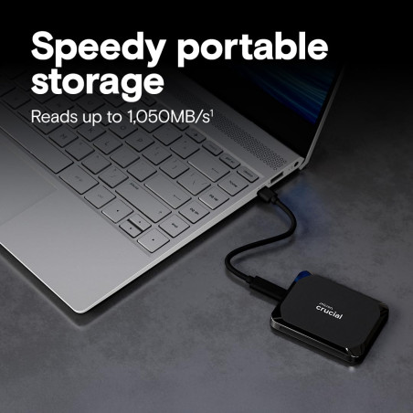 Crucial X9 2To Disque SSD Externe Portable, Jusqu’à 1050Mo/s, Compatible avec PC, Mac, PlayStation et Xbox, USB-C 3.2 - CT2000X9