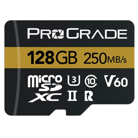 Carte microSD V60 (128 Go) – Testé pour Les appareils à Carte SD Pleine Taille | Jusqu'à 250 Mo/s en Lecture, 130 Mo/s en écritu