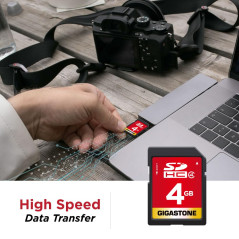 Gigastone Carte Mémoire SDHC 4 Go, Prime Série, Haute Vitesse, Compatible avec Photos, vidéos, Musique, des fichiers vocaux, Cam