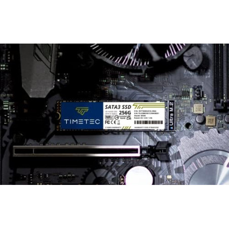 Timetec 256 Go SSD 3D NAND TLC SATA III 6 GB/s M.2 2280 NGFF 128 ToW Vitesse de Lecture jusqu'à 550 Mo/s SLC Cache Performance B
