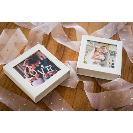 Elegantdisk mariage boîte usb avec cadre photo et usb flash drive blanc