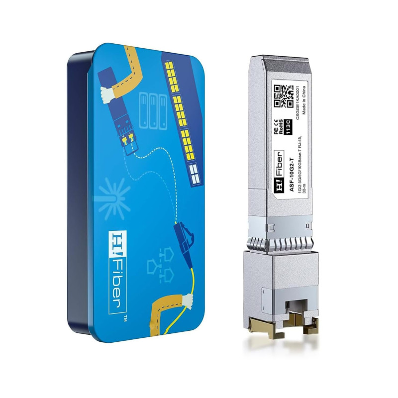 10Gb SFP+ RJ45 Transceiver, 10Gbase-T SFP+ Module Ethernet compatible 10G/5G/2.5G/1.25G, puce Marvell 113C, compatible avec Cisc 10Gb SFP+ RJ45 Transceiver, 10Gbase-T SFP+ Module Ethernet compatible 10G/5G/2.5G/1.25G, puce Marvell 113C, compatible avec Cisc