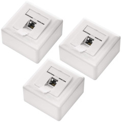 deleyCON 3x CAT6a Universel Prise Réseau - 1x Port RJ45 - Blindé - Surface ou Affleurant - 10 Gigabit Ethernet Réseau - EIA/TIA 