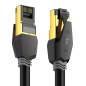 Tesmax Câble Ethernet Cat8 10.5M, Câble réseau 26AWG 40Gbps 2000Mhz LAN, Cordon de brassage SFTP avec connecteur RJ45, Résistant Tesmax Câble Ethernet Cat8 10.5M, Câble réseau 26AWG 40Gbps 2000Mhz LAN, Cordon de brassage SFTP avec connecteur RJ45, Résistant