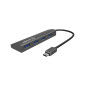 ICY BOX IB-AC6405-C hub USB 4 Voies avec cble USB Type-C & 4X Ports USB 3.0 (Type-A), cble intégré, Aluminium, Anthracite