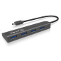 ICY BOX IB-AC6405-C hub USB 4 Voies avec cble USB Type-C & 4X Ports USB 3.0 (Type-A), cble intégré, Aluminium, Anthracite