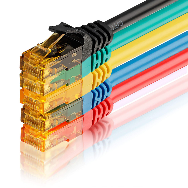 SEBSON 5x Câble Ethernet Cat 6 court 0,5m, LAN Gigabit souple, haut debit 1000Mbit/s, Cable réseau U-UTP prise RJ45 - multiple c SEBSON 5x Câble Ethernet Cat 6 court 0,5m, LAN Gigabit souple, haut debit 1000Mbit/s, Cable réseau U-UTP prise RJ45 - multiple c