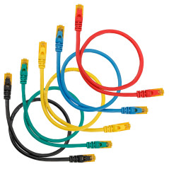SEBSON 5x Câble Ethernet Cat 6 court 0,5m, LAN Gigabit souple, haut debit 1000Mbit/s, Cable réseau U-UTP prise RJ45 - multiple c