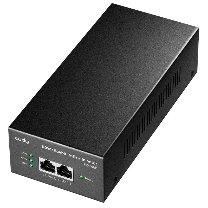 Cudy POE400 Adaptateur injecteur PoE++ Ultra Gigabit 90 W, Compatible avec IEEE 802.3bt/at/AF, Rj45 1000 Mbps, Plug & Play, méta