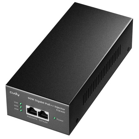 Cudy POE400 Adaptateur injecteur PoE++ Ultra Gigabit 90 W, Compatible avec IEEE 802.3bt/at/AF, Rj45 1000 Mbps, Plug & Play, méta