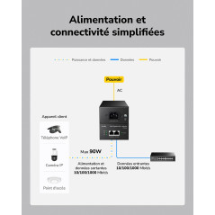 Cudy POE400 Adaptateur injecteur PoE++ Ultra Gigabit 90 W, Compatible avec IEEE 802.3bt/at/AF, Rj45 1000 Mbps, Plug & Play, méta