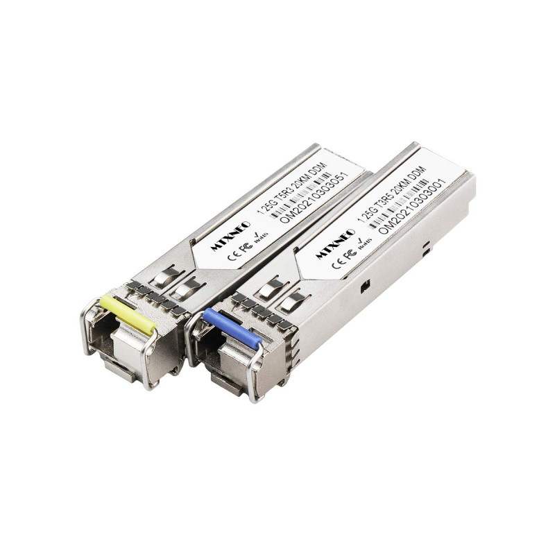 Une paire de module SFP 1.25G émetteur-récepteur à fibre unique bidirectionnelle 1310nm / 1550nm SMF LC connecteur jusqu'à 20 km Une paire de module SFP 1.25G émetteur-récepteur à fibre unique bidirectionnelle 1310nm / 1550nm SMF LC connecteur jusqu'à 20 km