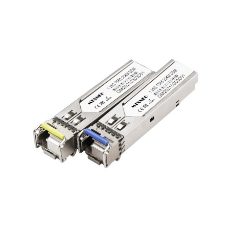 Une paire de module SFP 1.25G émetteur-récepteur à fibre unique bidirectionnelle 1310nm / 1550nm SMF LC connecteur jusqu'à 20 km