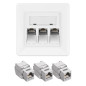 kwmobile 3X Module Keystone Cat 6A - Lot 3X Connecteur Module de Brassage 1x Prise Murale - Branchement Câble RJ45 avec Raccord kwmobile 3X Module Keystone Cat 6A - Lot 3X Connecteur Module de Brassage 1x Prise Murale - Branchement Câble RJ45 avec Raccord