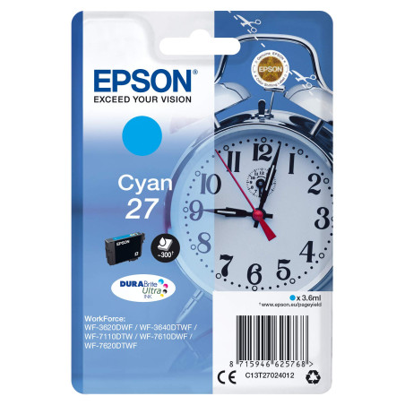 Epson C13T27024022 Cartouche d'encre compatible avec Imprimante Epson Workforce Cyan