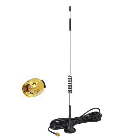 Bingfu Antenne 4G LTE Intérieur Amplificateur GSM Mimo SMA Mâle 7 dBi Base Magnétique pour Orange,SFR,Bouygues Telecom,Free Mobi