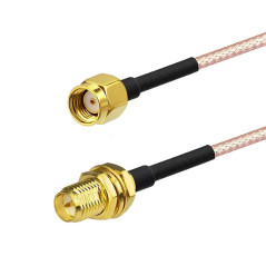 Bingfu Câble RP-SMA Rallonge Antenne WiFi 60cm Adaptateur de RP-SMA Mâle à Femelle RG316 pour Extension Telesurveillance Routeur