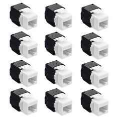 kwmobile 12x Module Keystone catégorie 6 - Lot 12 modules de Brassage pour branchement câble raccord Non blindé - Connexion à Pa