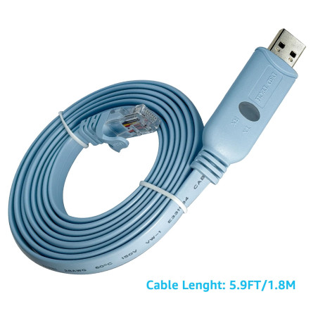 DSD TECH SH-RJ45A USB to RJ45 Console Cable with FTDI Chip for Cisco NETGEAR Routers/Switches Support Windows Linux Mac OS