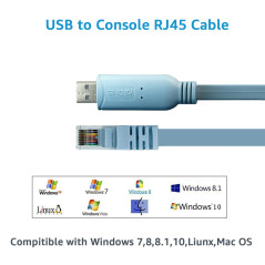 DSD TECH SH-RJ45A USB to RJ45 Console Cable with FTDI Chip for Cisco NETGEAR Routers/Switches Support Windows Linux Mac OS
