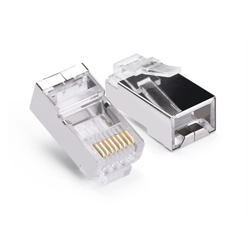 CABLEPELADO Lot de 10 connecteurs Ethernet RJ45 8P8C à sertir modulaire LAN Gigabit haute vitesse Connexion Internet Idéal pour CABLEPELADO Lot de 10 connecteurs Ethernet RJ45 8P8C à sertir modulaire LAN Gigabit haute vitesse Connexion Internet Idéal pour