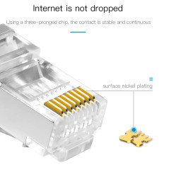 CABLEPELADO Lot de 10 connecteurs Ethernet RJ45 8P8C à sertir modulaire LAN Gigabit haute vitesse Connexion Internet Idéal pour 
