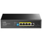 Cudy Commutateur Gigabit PoE+ 5 Ports 120 W, PoE Switch, Port 1 60 W, 4 Ports PoE, 802.3 at/AF, VLAN, Extension à 250 mètres, No Cudy Commutateur Gigabit PoE+ 5 Ports 120 W, PoE Switch, Port 1 60 W, 4 Ports PoE, 802.3 at/AF, VLAN, Extension à 250 mètres, No