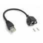 zdyCGTime 25,4 cm Cat6e réseau Ethernet RJ45 M/F blindé à vis Montage sur Panneau câble d'extension, Femelle blindée Ethernet RJ