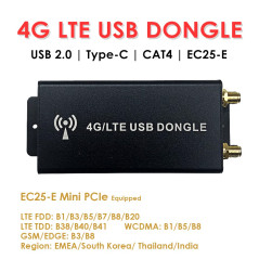 EXVIST Dongle 4G LTE W/EC25-E Mini PCIe SIM Slot Modem LTE FDD B1/B3/B5/B7/B8/B20