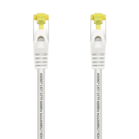 AISENS Câble réseau RJ45 LSZH Cat.7 600 MHz S/FTP PIMF AWG26, blanc, 2 m