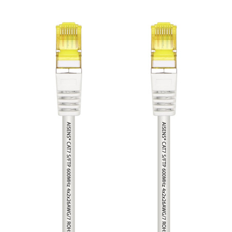 AISENS Câble réseau RJ45 LSZH Cat.7 600 MHz S/FTP PIMF AWG26, blanc, 2 m