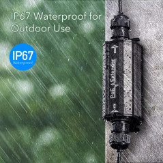 Cudy POE15 Gigabit Outdoor Étanche IP67 PoE+ Extender, 1000Mbps, Répéteur PoE, Amplificateur PoE, Montage Mural, IEEE 802.3at/AF