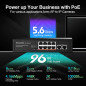MokerLink 10 Port PoE Switch, 8 PoE+ 100 Mbps, 2 Gigabit Uplink, 96W 802.3af/at, Métal, sans Ventilateur, Plug & Play