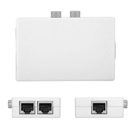 Cblecc UTP STP 2 en 1 Sortie 2 Ports RJ45 LAN Cat commutateur réseau sélecteur Interne Externe commutateur répartiteur boîte