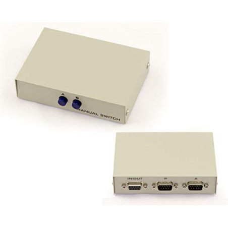 KALEA-INFORMATIQUE Boitier de Partage Série RS232 Switch RS-232 2 Ports. Réversible, 2 entrées vers 1 Sortie OU 1 entrée vers 2 