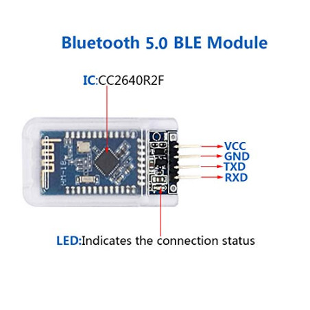 DSD TECH Module Bluetooth 5.0 HM-18 CC2640R2F Compatible avec HM-10 pour Arduino